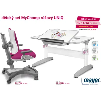 Psací stůl Mayer dětský set MyChamp růžový UNIQ