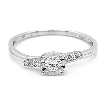 Prsten Zlatý Zásnubní Prsten s Diamanty 2011047