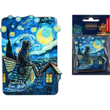 Dekorativní magnet Carmani® Carmani - Magnetka V. van Gogh Hvězdná noc - 50x70 mm