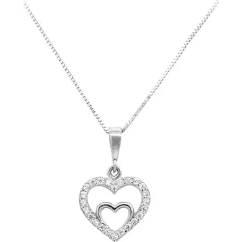 Přívěsek Přívěsek Srdce se Zirkony z Bílého Zlata 7151765