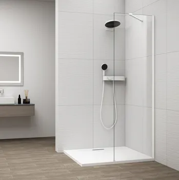 POLYSAN ESCA WHITE MATT jednodílná sprchová zástěna k instalaci ke stěně, sklo čiré, 600 mm (ES1060-03)