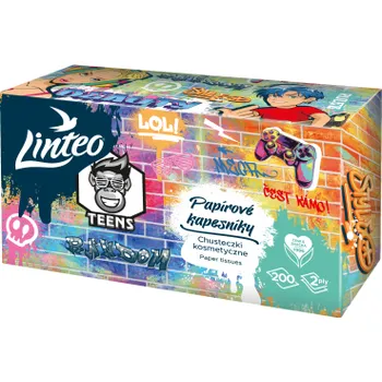 Kosmetické ubrousky Linteo TEENS 200 ks (2-vrstvé) bílé