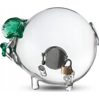 Obraz Pokladnička prasátko zelené uši s visacím zámkem uši dárek trezor velké bankovky MEGA