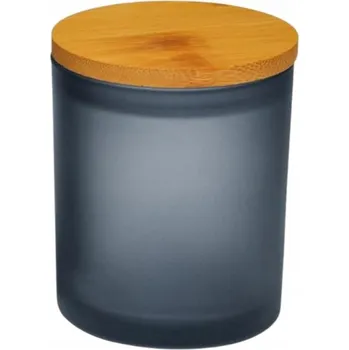Sklenice Sklenice na svíčky Šedá Matná 200 ml s bambusovým víčkem.