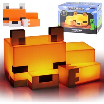 Lampička NOČNÍ LAMPA MINECRAFT LIŠKA LED DO POKOJE DÍTĚTE NABÍJENÍ USB 17.5×10×11CM