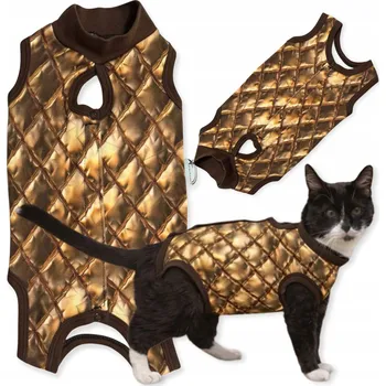 Obleček pro psa POOPERAČNÍ OBLEČEK pro kočky vel S, ZÁSTĚRKA PRO PSA, POHODLNÁ bavlna, VZOR ROMBY