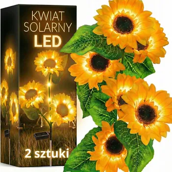 Venkovní osvětlení 2x ZAHRADNÍ VENKOVNÍ SOLÁRNÍ LED LAMPA zapichovací květina SLUNEČNICE