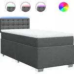 Čalouněná jednolůžková postel VidaXL 90x190 cm, odstíny šedé