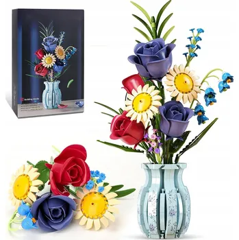 ostatní stavebnice STAVEBNICE KVĚTINY SADA 787 DÍLKŮ KYTICE ROSTLINA OZDOBNÉ VĚČNÉ JAKO DÁREK