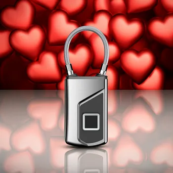 Visací zámek Cestovní lankový zámek na otisk prstu s bluetooth,vodotěsný