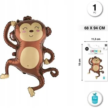 Balónek Fóliový balónek opička 68x94cm - narozeninová dekorace