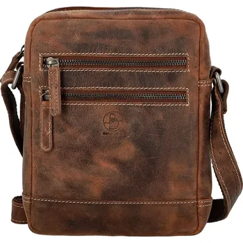 Kabelka Módní pánská kožená crossbody taška Bellugio Stas, hnědá