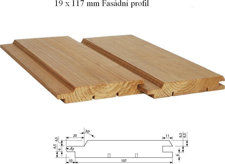 Fasádní palubka TATRAN Thermoborovice 19x117mm cena za bm