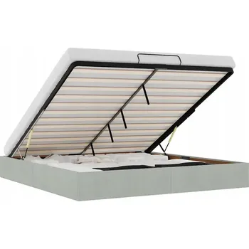 Postel VidaXL Rám postele s úložným prostorem, bez matrace, šedý, 180x200 cm, samet