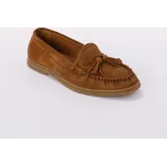 Kožené mokasíny se střapci karamelová 37