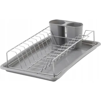 Odkapávač na nádobí Odkapávač na nádobí odkapávač na příbory 38x25 cm šedá s podstavcem 00014