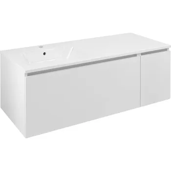 Nábytek SAPHO LOREA skříňka s umyvadlem 121x46x51,5cm (90+30), levá, bílá mat (LE090-3131-L-01)