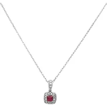 Přívěsek Rubínový přívěsek s diamanty z bílého zlata 2050467