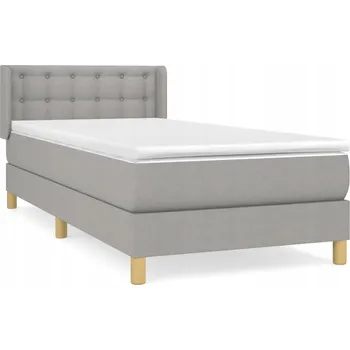 Postel Box spring postel s matrací světle šedá 90x200 cm textil Šedá 3130561