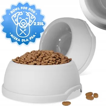 Miska pro psa VELKÁ MISKA PRO PSA 2,25l PLASTOVÁ Miska na VODU PROTIKLOUZAVÁ XL ODOLNÁ F8