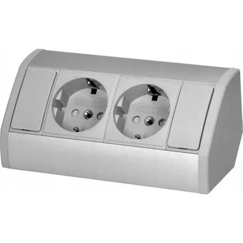 Elektrická zásuvka Elektrická Zásuvka do desky stolu Orno stříbrná