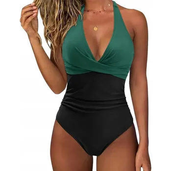 Dámské spodní prádlo Jednodílné plavky zelené barvy, velikost M