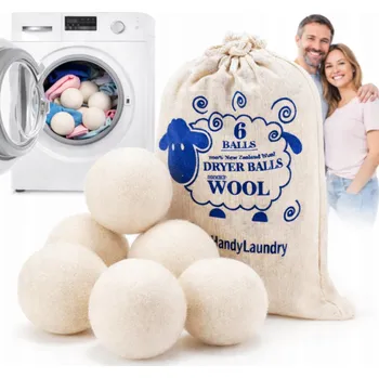 Přípravek na praní Bežové vlněné koule do sušičky 6 ks - přírodní změkčování