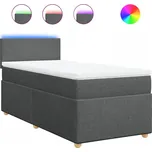 Čalouněná jednolůžková postel VidaXL 90x190 cm, odstíny šedé