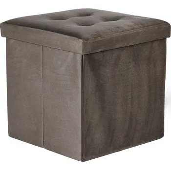 Taburet Hnědý skládací taburet ZAREX VELVET L