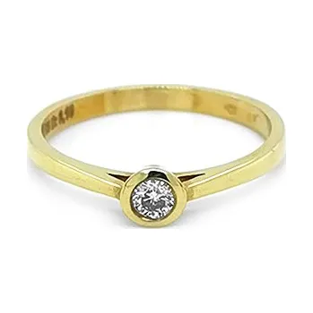 Prsten Zlatý Zásnubní Prsten s Diamantem 2011087