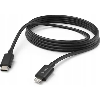 Datový kabel Kabel Hama USB typ C - Apple Lightning 3 m černý