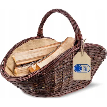 Koš na dřevo proutěný hnědý