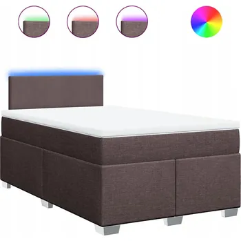 Postel Čalouněná dvoulůžková postel VidaXL 120x190 cm bílá, tmavý buk