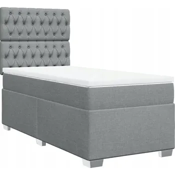 Postel Čalouněná jednolůžková postel VidaXL 90x200 cm, odstíny šedé