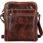 Stylová pánská kožená crossbody taška Bellugio Nils, tmavě hnědá