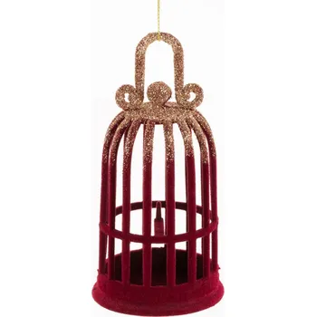 Vánoční dekorace VÁNOČNÍ DEKORACE LAMPION 6 KS K DEKORACI NA STROMEČEK 424 6x13 BORDOVÁ