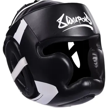Chránič hlavy na box a bojový sport Box/MMA přilba 8 Weapons UNLIMITED - černá/bílá Velikost: L/XL