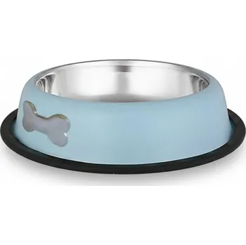 Miska pro psa Miska nerez stabilní znak kosti světle modrá 0,55 l