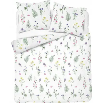 Povlečení Povlečení Saténové 220x200 Květiny světlé kvetoucí louka jarní