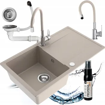 Granitový dřez Jednokomorový dřez Milo Puro granit béžový