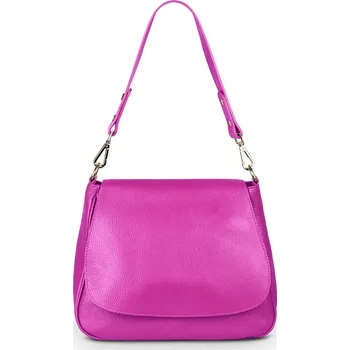 Vera Pelle kabelka z pravé lícové kůže – růžová