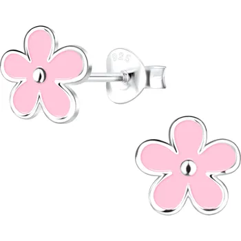 Náušnice Dětské stříbrné náušnice květinové náušnice