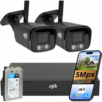 IP kamera WIFI SADA KAMER PRO MONITORING DOMU, 2 BEZDRÁTOVÉ KAMERY 5Mpx DVS, TUBA 1TB