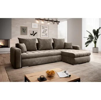 Sedací souprava Rozkládací rohová sedačka CANVIA 238x151 hnědá