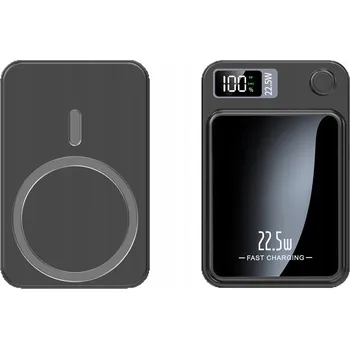 Powerbanka POWERBANKA 10000MAH 22.5W S BEZDRÁTOVÝM NABÍJENÍM A MAGNETEM - ČERNÁ