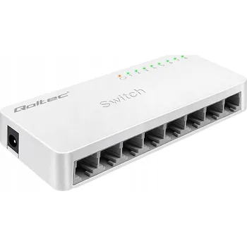 Switch Qoltec SWITCH síťový Přepínač 8 x RJ45 port 100Mbps Fast Ethernet LAN