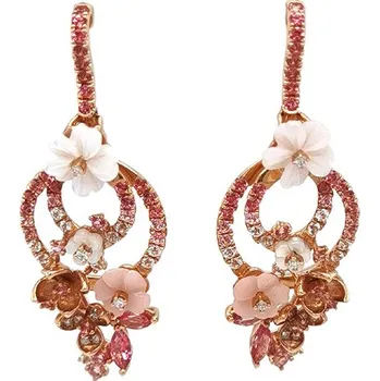 Náušnice Zlaté Náušnice Polodrahokamy a Diamanty 2020795