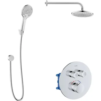 kielle Oudee - Termostatická baterie pod omítku, pro 2 spotřebiče, s příslušenstvím EcoSpare a tělesem, chrom 20602SPT100