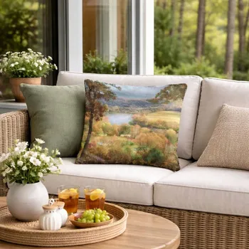 Povlak na polštářek Povlak na polštář 40x40 krajina jezero velurový foto dekorativní