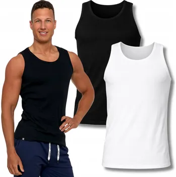 Pánské tričko 2x Tričko Tričko Hladký Tank Top 2PAK MORAJ 3XL